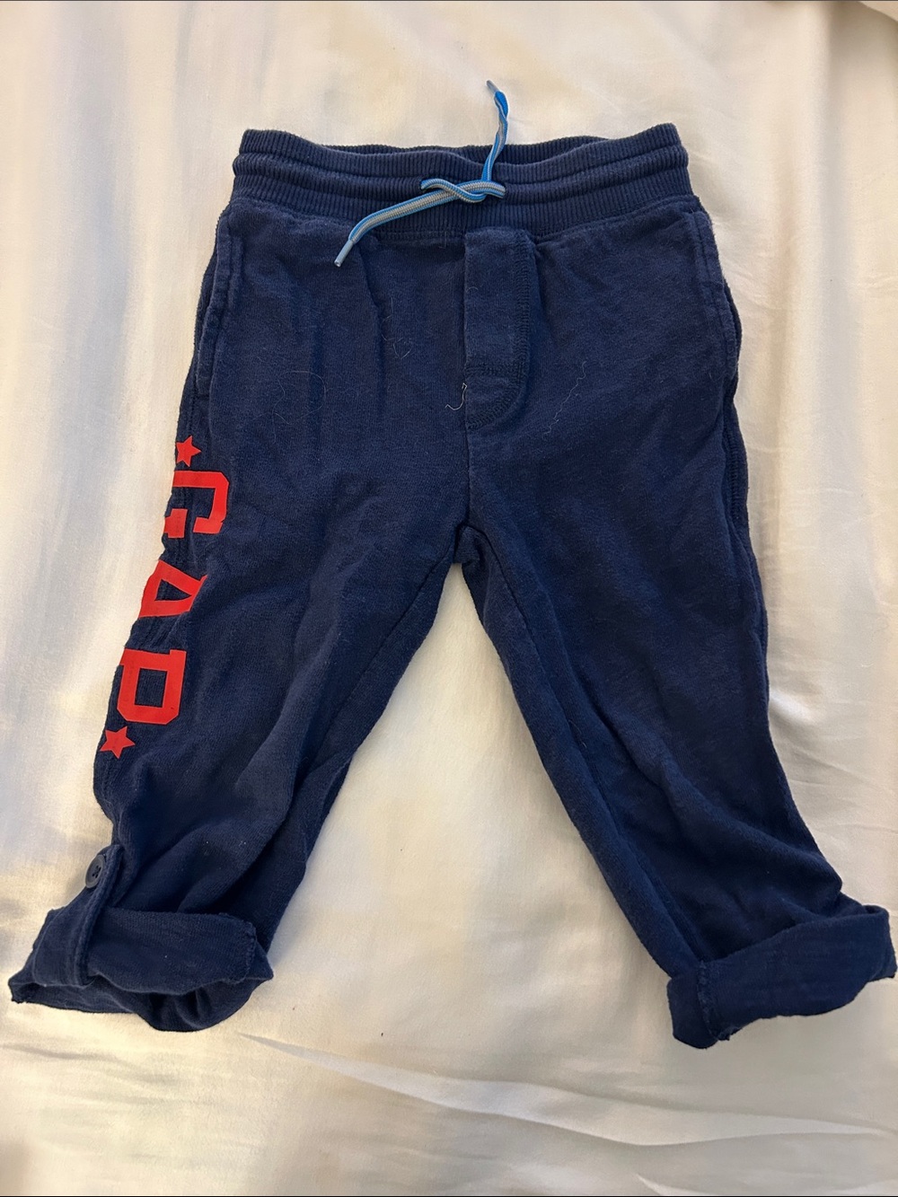 GAP Navy Jogger Sweatpants with Red Logo Accent